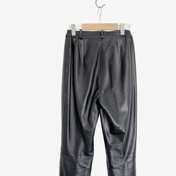 Vintage Black Leather Trousers / size 26 inch waist/ size Small - Picture 8 of 11